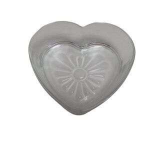 Glass Heart Shaped Bowl,Candy Dish 6"x5.5"x2.5"